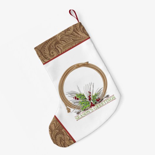 Western cowboytouw en spurs faux leer kleine kerstsok (Achterkant (Hangend))