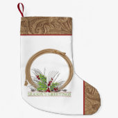 Western cowboytouw en spurs faux leer kleine kerstsok (Voorkant)