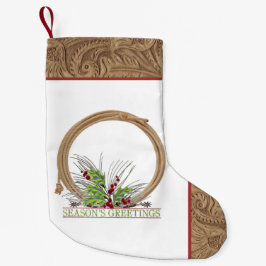 Western cowboytouw en spurs faux leer kleine kerstsok