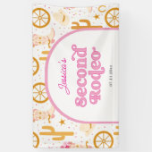 Western Cowgirl 2nd Rodeo Birthday Party Spandoek (Verticaal)