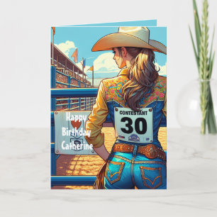 Western Cowgirl 30e verjaardag Rodeo op maat Kaart