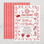 Western Cowgirl 30th Birthday Invitation Kaart (Voorkant / Achterkant)