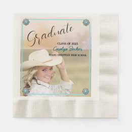 Western Cowgirl Afstuderen Fotopapier Servet