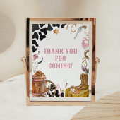 Western Cowgirl Baby shower Bedankt voor het komen Poster