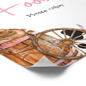 Western Cowgirl Baby shower Eten Poster (Hoek)