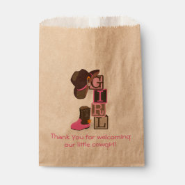 Western Cowgirl Baby shower Favor Bag Bedankzakje