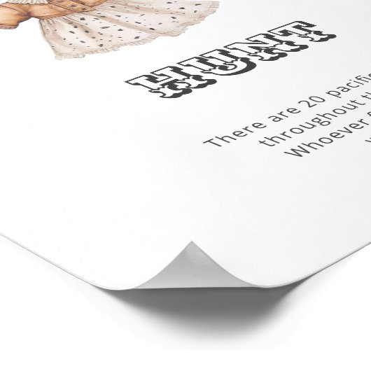 Western Cowgirl Baby shower Fopspeen Hunt Poster (Hoek)