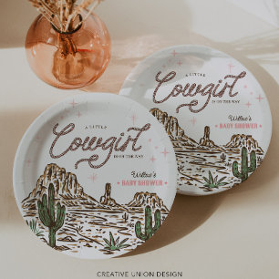 Western Cowgirl Baby shower Papieren Bordje