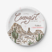 Western Cowgirl Baby shower Papieren Bordje (Voorkant)