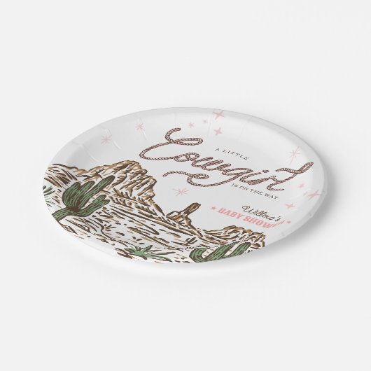 Western Cowgirl Baby shower Papieren Bordje (Gekanteld)