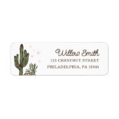 Western Cowgirl Baby shower Retouradres Etiket (Voorkant)