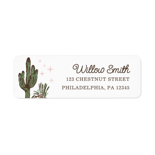 Western Cowgirl Baby shower Retouradres Etiket (Voorkant)