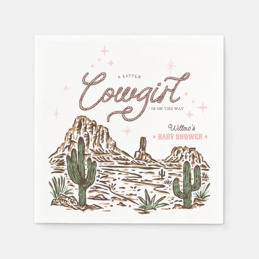 Western Cowgirl Baby shower Servet (Voorkant)