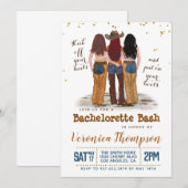Western Cowgirl Bachelorette Vrijgezellenfeest Inv Kaart (Voorkant / Achterkant)