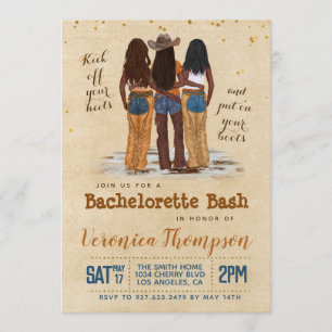 Western Cowgirl Bachelorette Vrijgezellenfeest Kaart