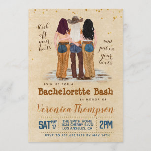 Western Cowgirl Bachelorette Vrijgezellenfeest Kaart