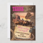 Western Cowgirl bedankje Kaart (Voorkant)