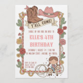 western cowgirl birthday invitations kaart (Voorkant)