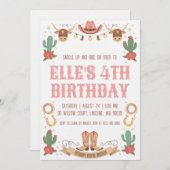 western cowgirl birthday invitations kaart (Voorkant / Achterkant)