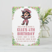 western cowgirl birthday invitations kaart (Staand voorkant)