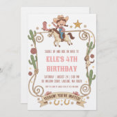 western cowgirl birthday invitations kaart (Voorkant / Achterkant)