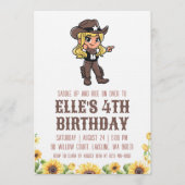 western cowgirl birthday invitations kaart (Voorkant)