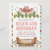 western cowgirl birthday invitations kaart (Voorkant / Achterkant)