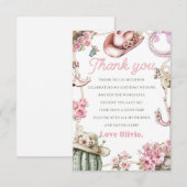 Western Cowgirl Birthday Party Thank You Card Bedankkaart (Voorkant / Achterkant)