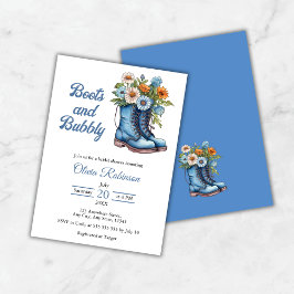 Western Cowgirl Blue Boots & Bubbly Bridal Shower  Kaart