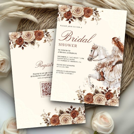 Western Cowgirl Bride Riding Horse Vrijgezellenfee Kaart