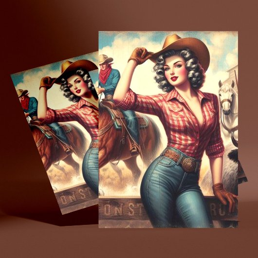  Western Cowgirl Briefkaart