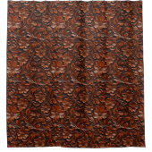 Western Cowgirl Bruin Bloemen Douchegordijn (Voorkant)