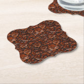 Western Cowgirl Bruin Bloemen Kartonnen Onderzetters (Gekanteld)