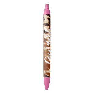 Western cowgirl bruin wit Koeienhuid Zwarte Inkt Pen