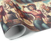  Western Cowgirl Cadeaupapier (Rol Hoek)