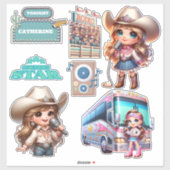 Western Cowgirl Country Music Star Custom Sticker (Vel)