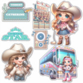 Western Cowgirl Country Music Star Custom Sticker (Voorkant)