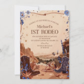 Western Cowgirl Cowboy First Birthday Kaart (Voorkant)