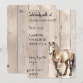 Western Cowgirl Cowboy Horse Faux Wood Birthday Kaart (Voorkant / Achterkant)