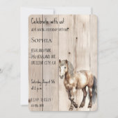 Western Cowgirl Cowboy Horse Faux Wood Birthday Kaart (Voorkant)