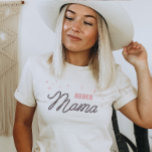 Western Cowgirl Custom Rodeo Mama T-shirt<br><div class="desc">Looking for the perfect gift for the best Rodeo Mama of a little cowgirl? This western mama shirt is the perfect gift for all country lovin' moms! The unique rope font that says "Mama" is surrounded by sparkling pink stars. Easy to personalize the year. This is a great gift for...</div>