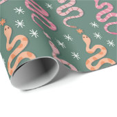 Western Cowgirl Desert Snakes Pattern Cadeaupapier (Rol Hoek)