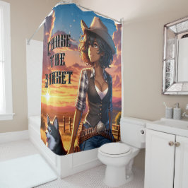 Western Cowgirl douchegordijn - Chase The Sunset