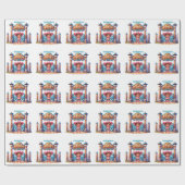 Western Cowgirl Eerste Rodeo Verjaardag Custom Cadeaupapier (Vlak)