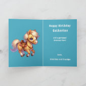 Western Cowgirl Eerste Rodeo Verjaardag Custom Kaart (Binnen)