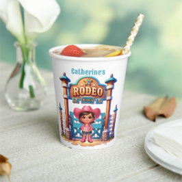 Western Cowgirl Eerste Rodeo Verjaardag Custom Papieren Bekers