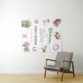 Western Cowgirl First Rodeo Birthday Party Wandkleed (In Situ (horizontaal))