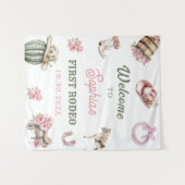 Western Cowgirl First Rodeo Birthday Party Wandkleed (Voorkant (horizontaal))