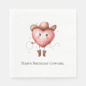 Western Cowgirl Heart with Cowboy Hat Birthday Servet (Voorkant)