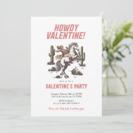 Western Cowgirl Howdy Valentine Galentine’s Kaart